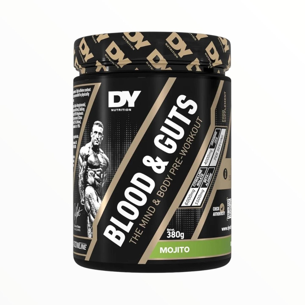 [DY-0039] DY Nutrition Blood & Guts Pre Workout Mojito 380g – Extreme Pump, Energy & Focus Booster (Mojito)