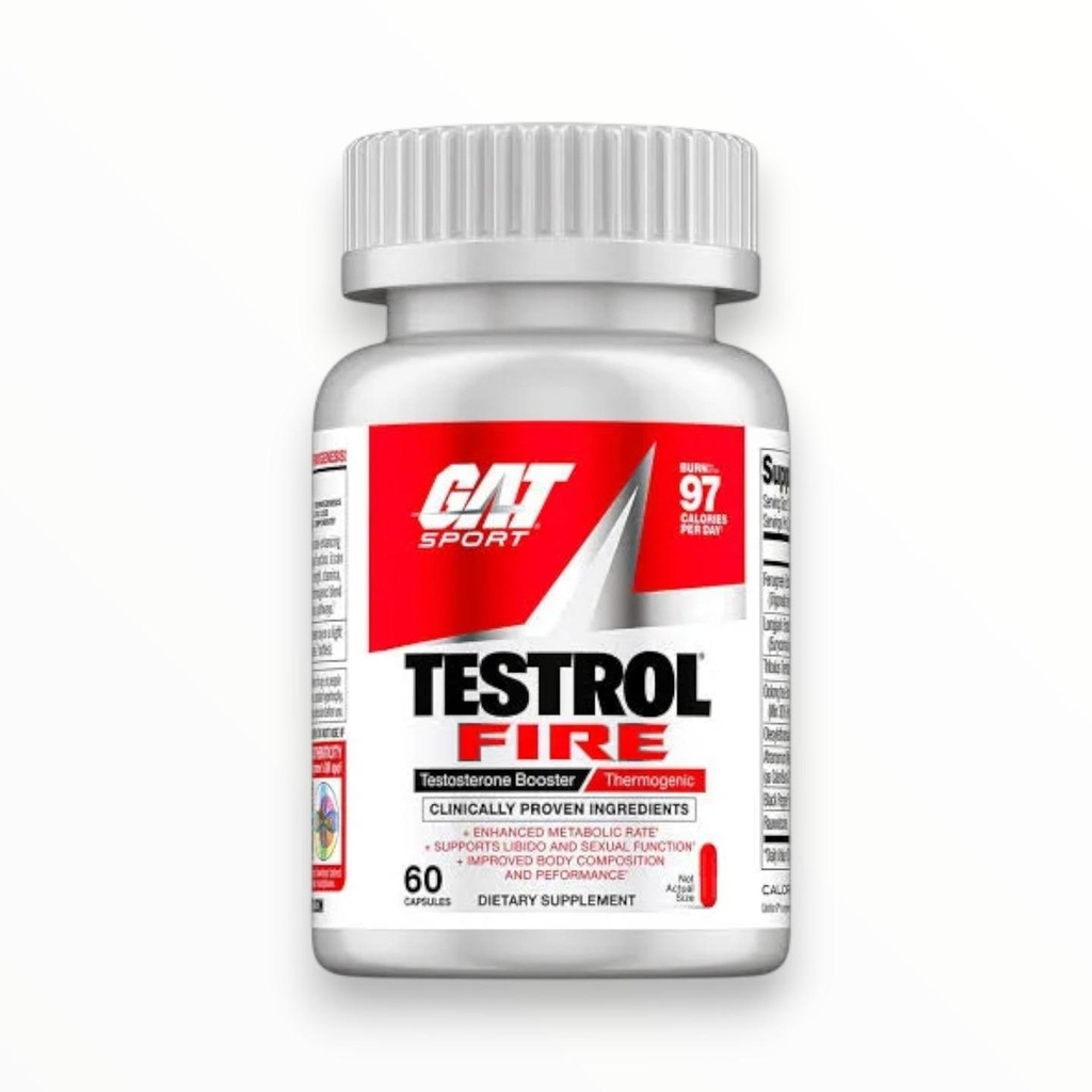 [GAT0065] GAT Sport Testrol Fire – Testosterone Booster & Thermogenic Fat Burner, 60 Capsules