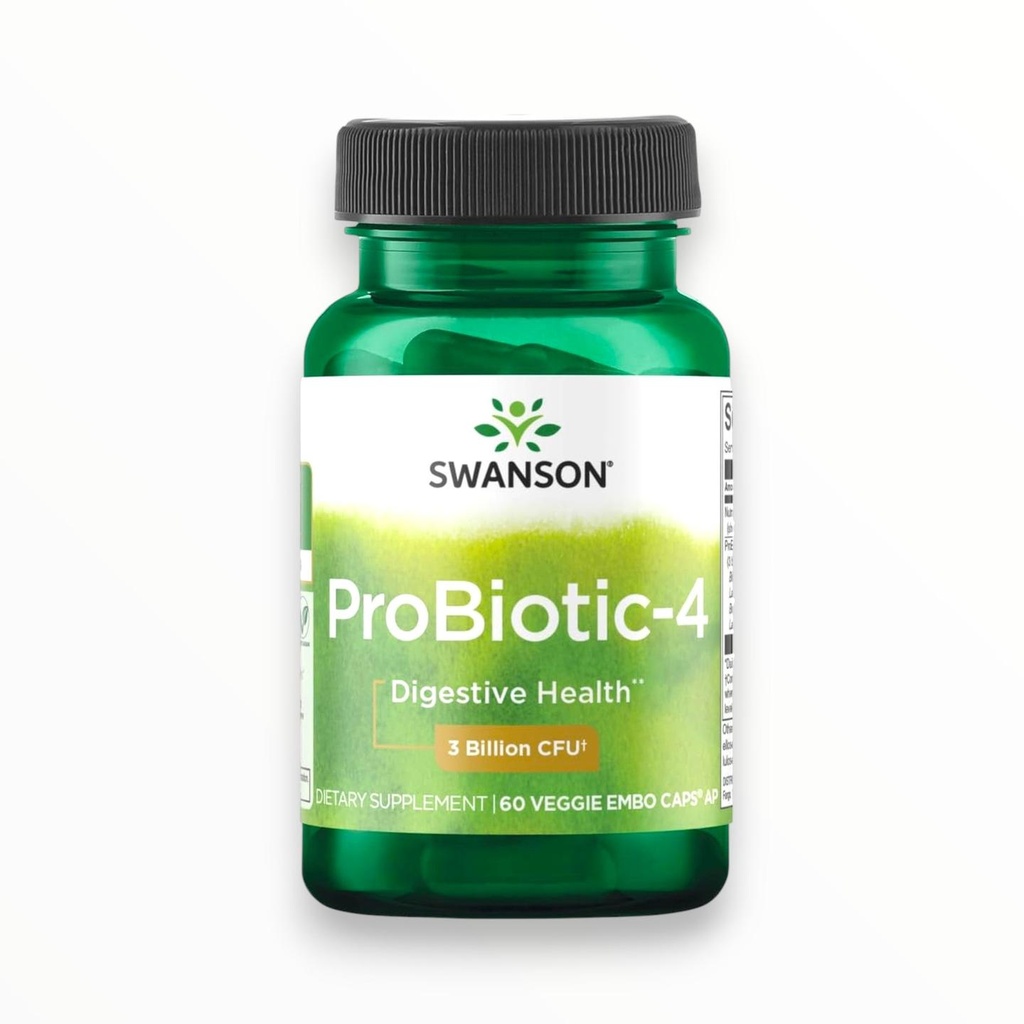 Swanson ProBiotic-4 Digestive Health – 3 Billion CFU, 60 Veggie Capsules
