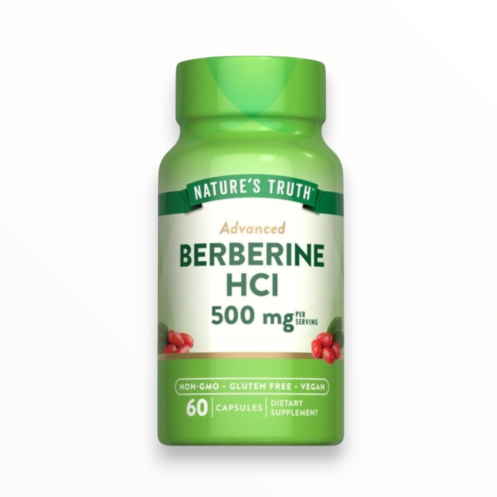 [NAT0075] Nature’s Truth Advanced Berberine HCl 500mg – Blood Sugar & Metabolic Support, 60 Capsules