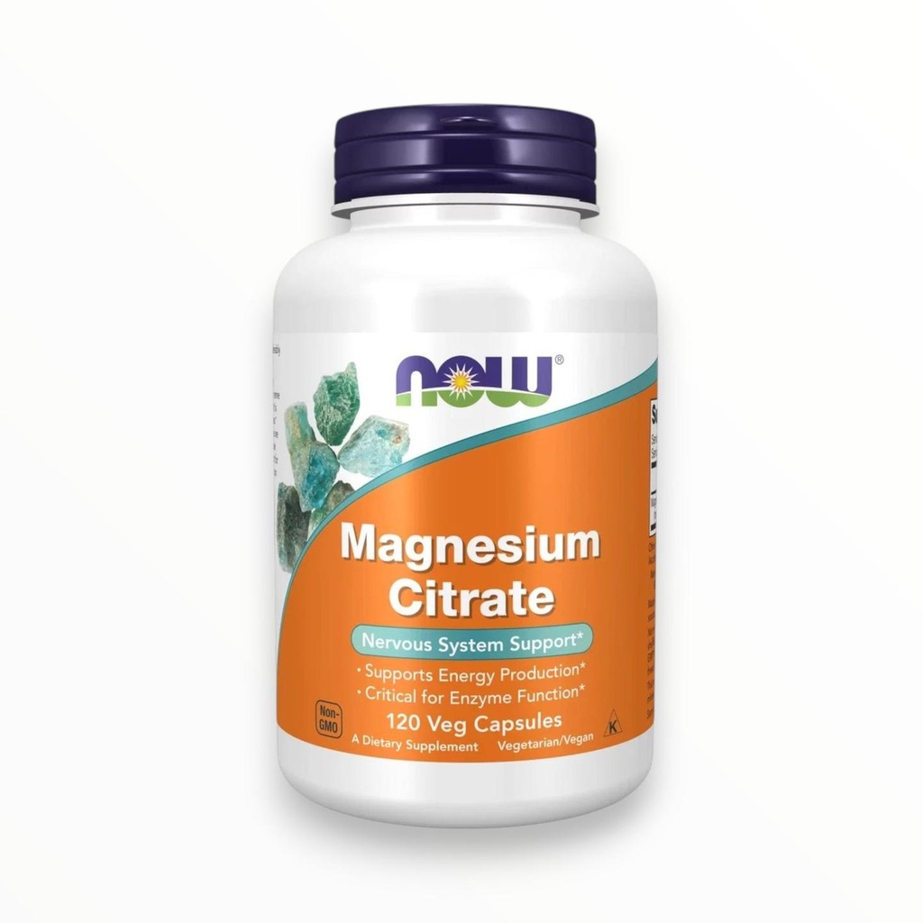 [NEW0052] NOW Magnesium Citrate – Nervous System & Muscle Support (120 Veg Capsules) | Egypt