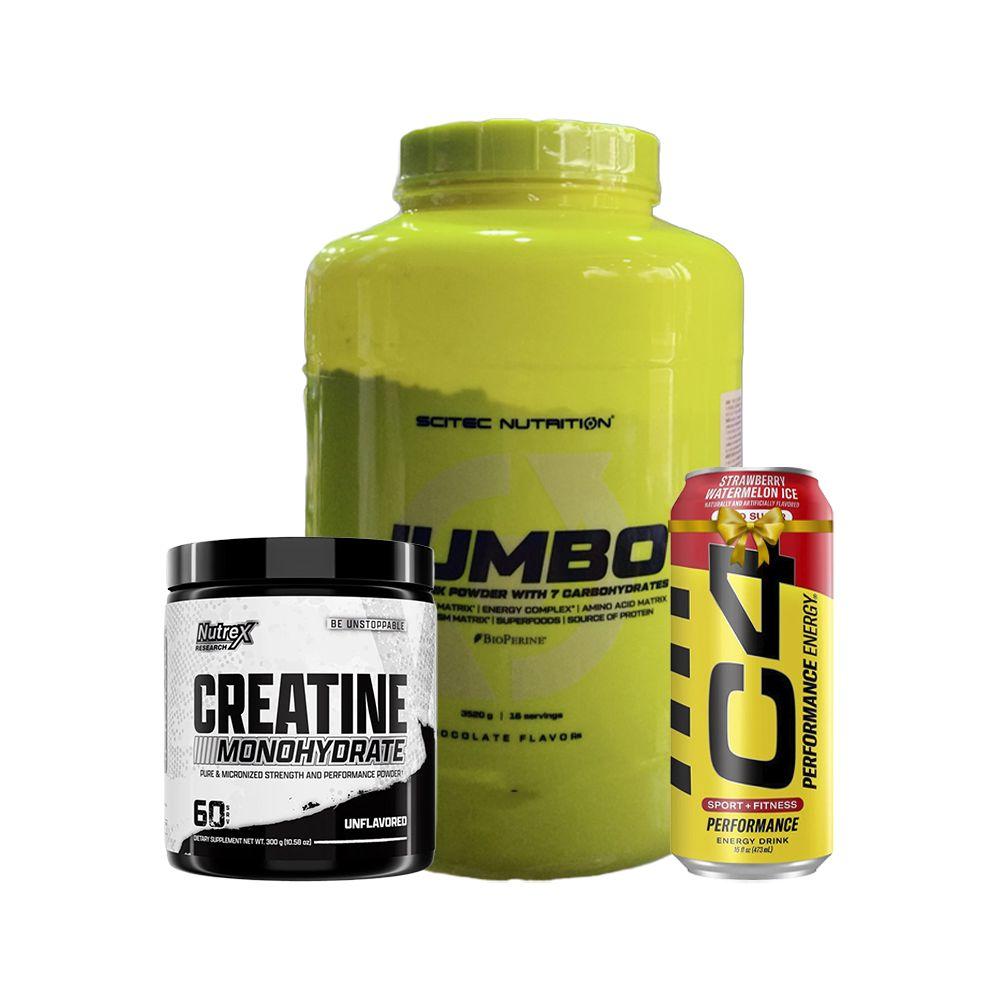 [ULT0132] Ultimate Muscle Gain & Energy Bundle | Creatine  Nutrex  + Mass Gainer Scitec Nutrition  + C4 Energy Drink