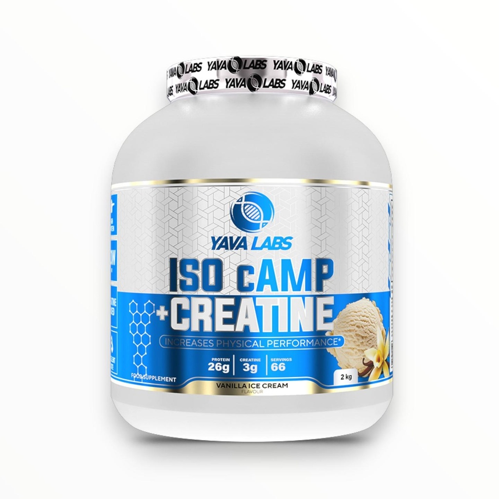 [NEW0025] Yava Labs ISO cAMP + Creatine 2kg (66 Servings) | Whey Isolate + Creatine for Muscle Growth & Performance| (Vanilla)