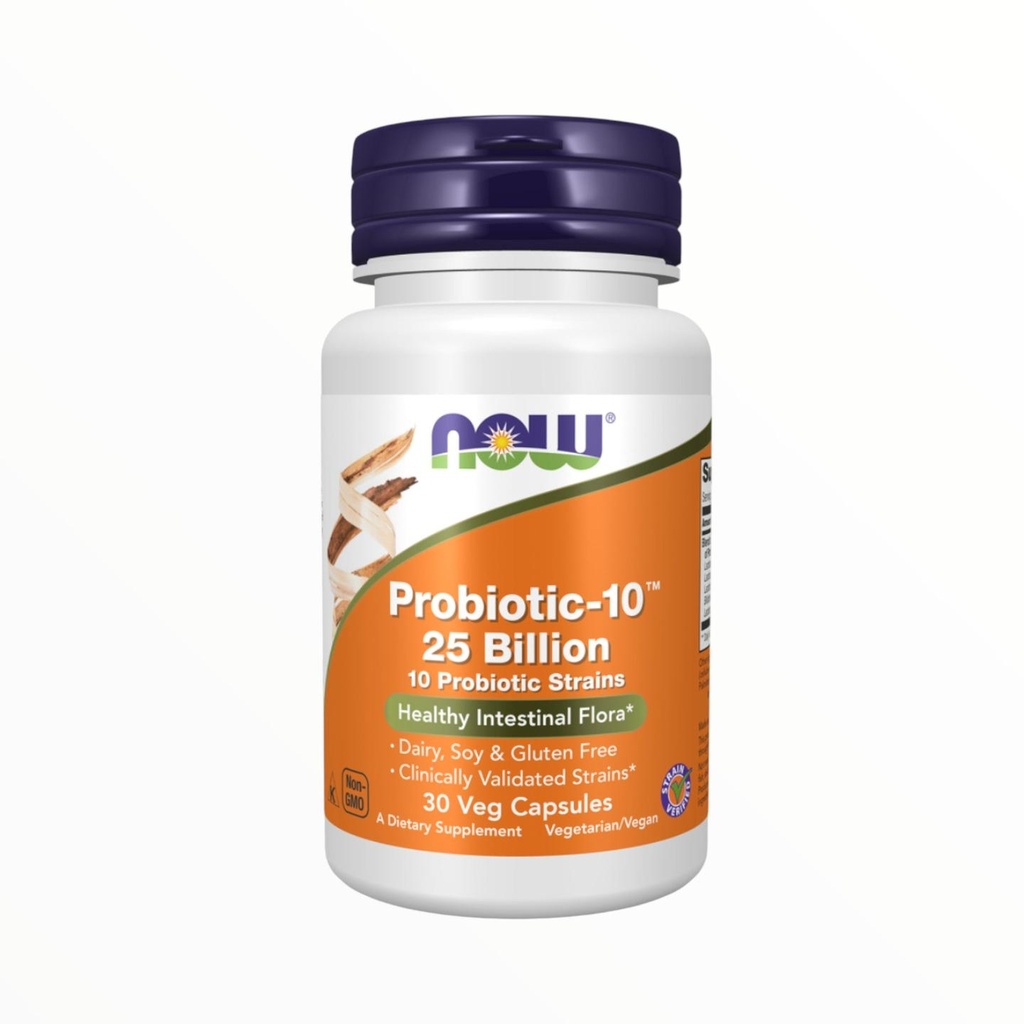 [NOW0144] NOW Probiotic-10 25 Billion – 30 Tablets | Digestive Health & Immune Support Probiotic