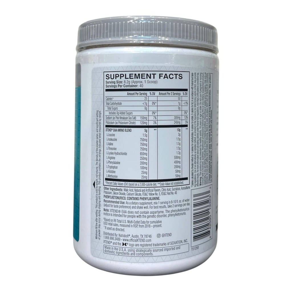 [XTE0658] XTEND EAA 340g (40 Servings) | Essential Amino Acids for Recovery, Hydration & Performance (Mango)