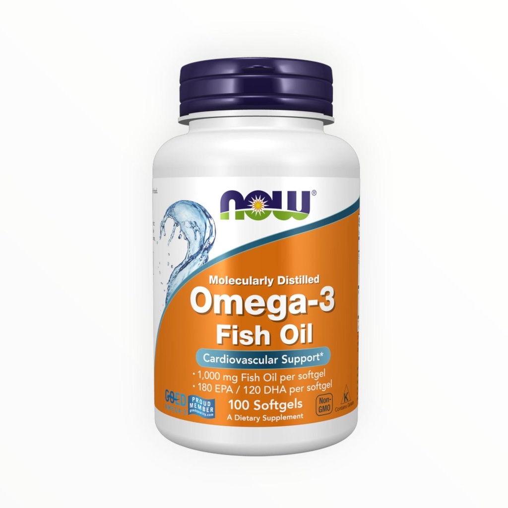 NOW Omega-3 – 100 Softgels | Heart, Brain & Joint Support