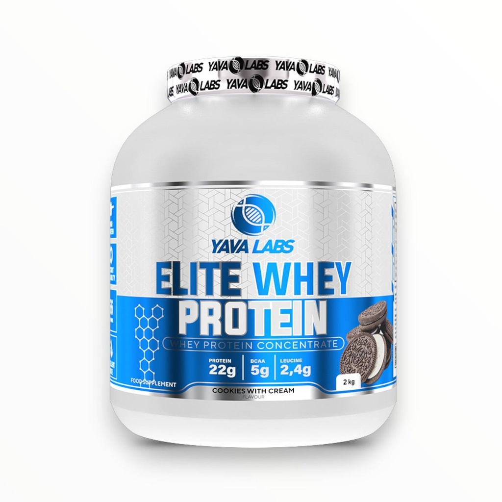 [YAV0803] Yava Labs Elite Whey Protein 2kg (66 Servings) | Premium Whey for Muscle Growth & Fast Recovery|In Power Fit Supplements Egypt (cookies&cream)