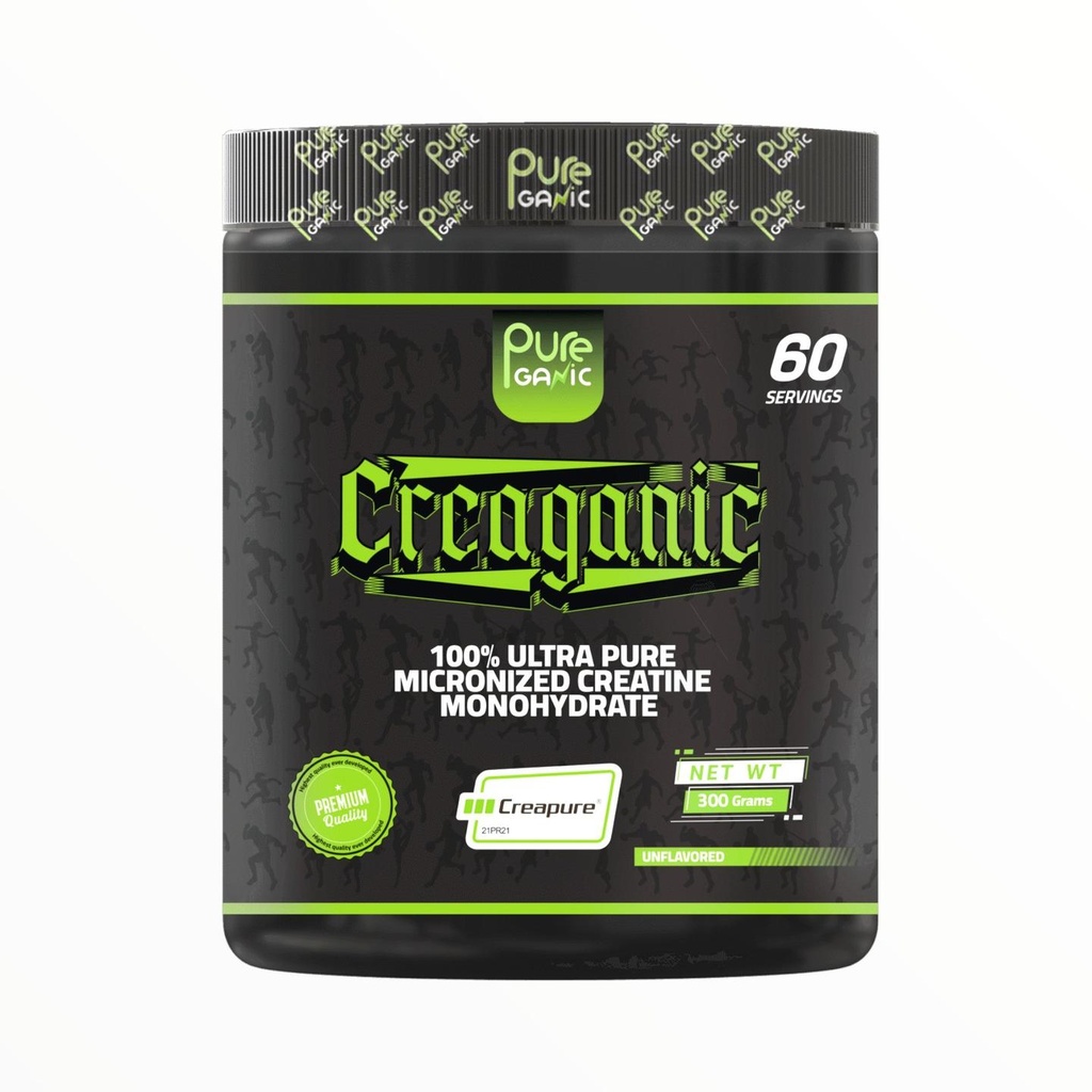 Pureganic Creaganic Creapure 300g (60 Servings) | German-Grade Creatine for Strength & Performance|In Power Fit Supplements Egypt
