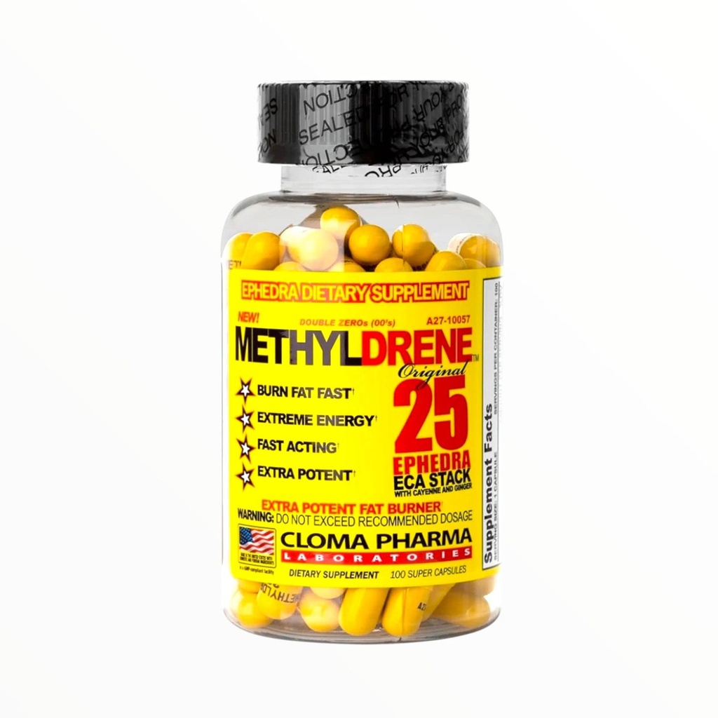 Methyldrene 25 is a potent thermogenic fat burner developed by Cloma Pharma, designed to support weight loss and enhance energy levels.
