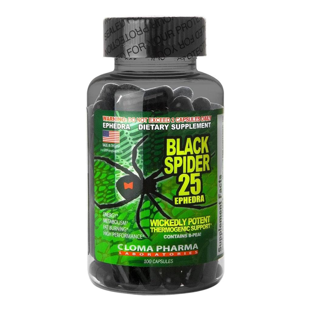 Black Spider 25 Ephedra – Wickedly Potent Thermogenic Fat Burner| 100 Tablets
