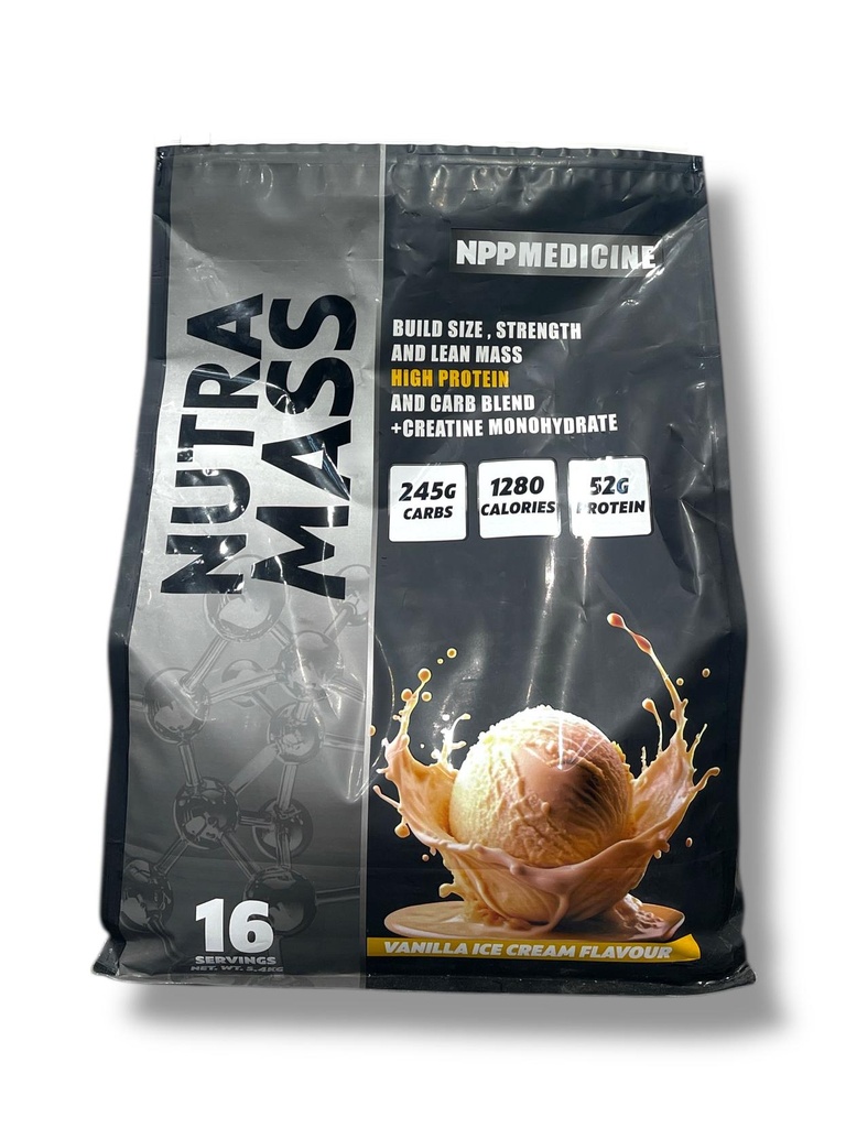 Nutra Mass by NPP Medicine – High-Calorie Mass Gainer Vanilla Ice Cream Flavor