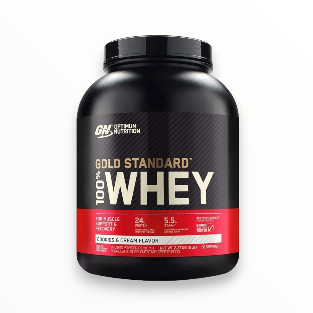 [NEW0069] Optimum Nutrition Gold Standard 100% Whey Protein – Double Rich Chocolate, 5lb (2.27kg) (cookies&cream)