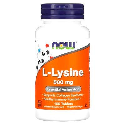 [NOW0446] NOW L-Lysine 500mg – 100 Tablets Essential Amino Acid in Egypt