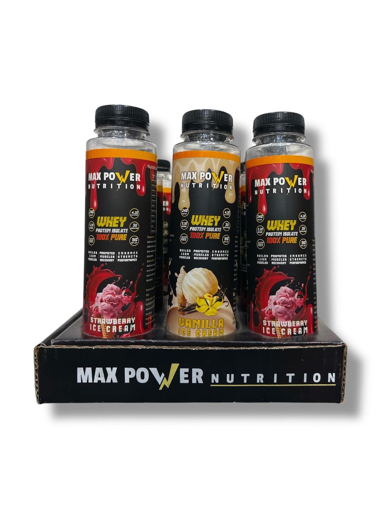 [MAX0596] Max Power Whey Protein Isolate – Strawberry Ice Cream | 100% Pure Protein – 24g per Serving (Vanilla)