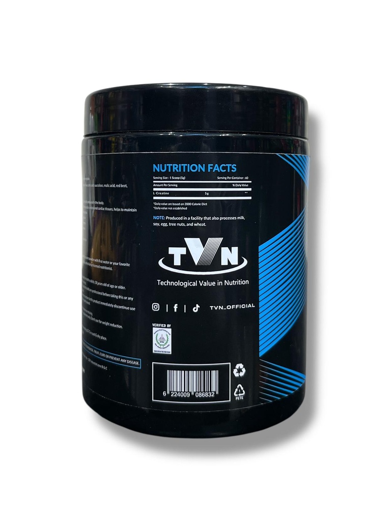 TVN Creatine Dietary Supplement – Watermelon Flavor (300g) 60 Servings