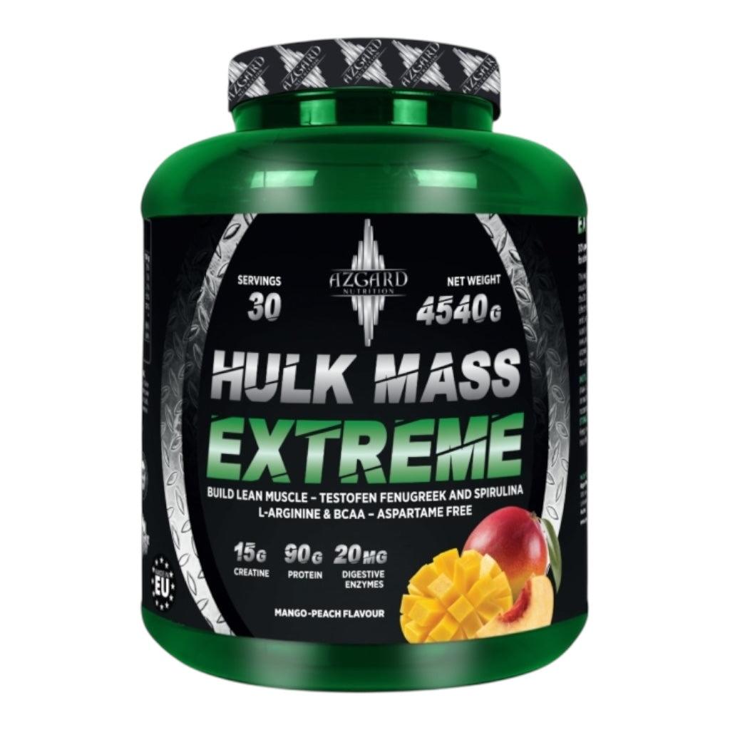 Azgard Hulk Mass Extreme is a high-calorie mass gainer supplement designed to support individuals aiming to increase muscle mass and overall body weight.