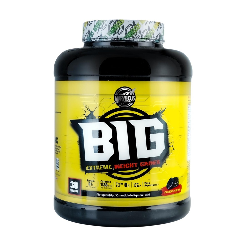 [MAR1077] Marvelous BIG Extreme Weight Gainer – High-Calorie Formula for Rapid Mass Gainer (cookies&cream)