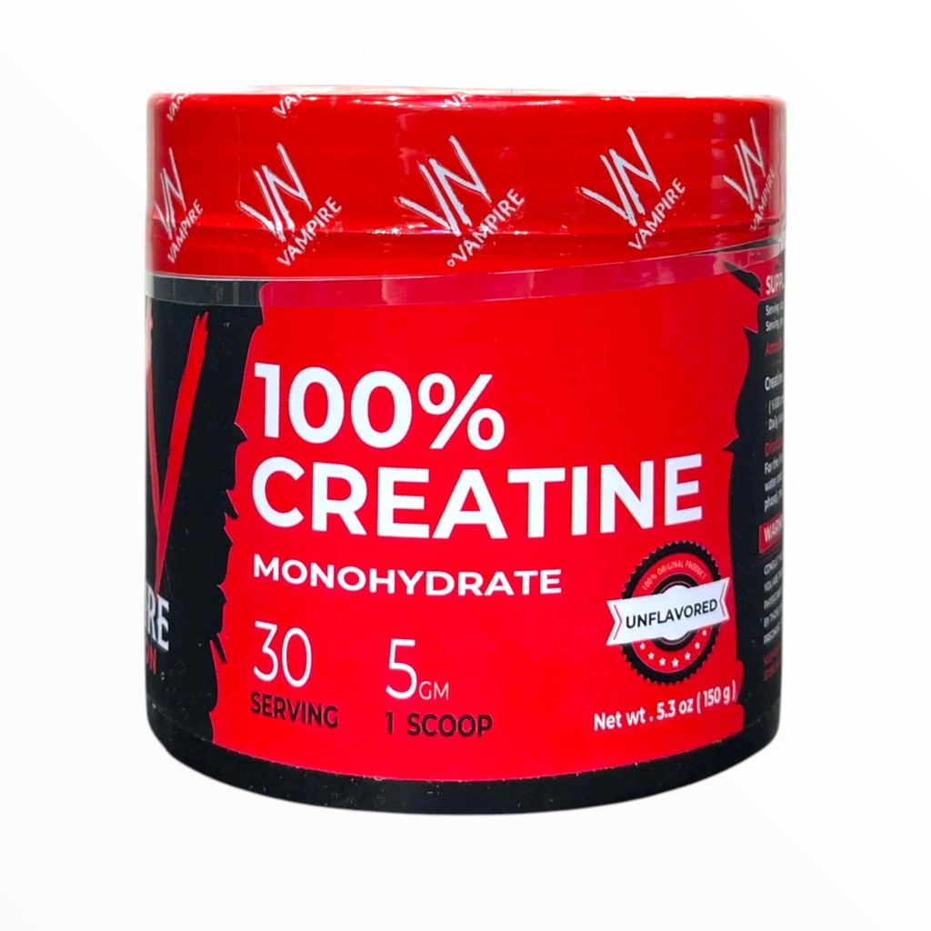 [NEW0015] Vampire Nutrition 100% Creatine Monohydrate is a pure and effective formula designed to support strength, muscle size, power, and high-intensity workout performance. 80 Servings (30 srv)