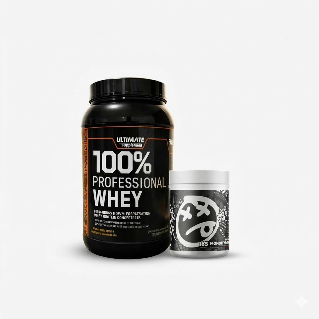 Ultimate Supplement 100% Professional Whey Protein + Skeleton Creatine Monohydrate (165 Servings) – Muscle Growth Stack