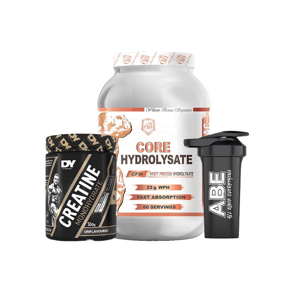 William Bonac Core Hydrolysate (60 Servings) + DY Nutrition Creatine Monohydrate (300g) – Muscle Growth Stack