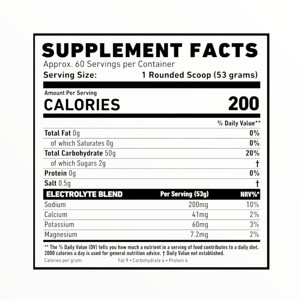 Karbogen Fast Absorbing Carbohydrate Powder with Electrolytes – Workout Energy & Muscle Recovery Support (60 Servings)