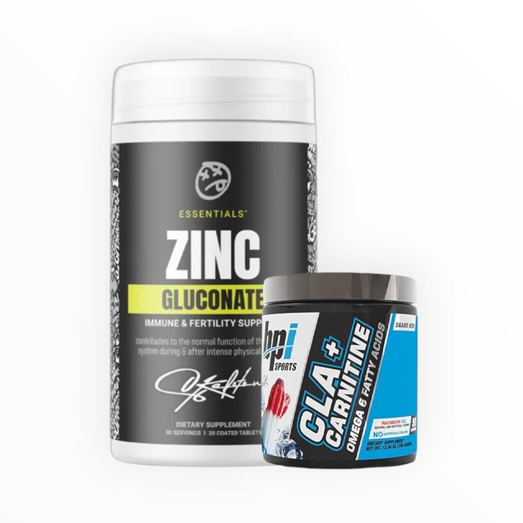 [ZIN0029] Zinc Gluconate 30 Tablets + CLA & L-Carnitine – Metabolism, Immunity & Fat Support Stack