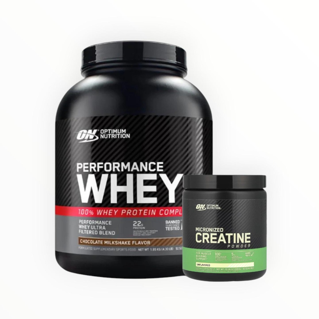 [OPT0031] Optimum Nutrition Performance Whey 1.95kg + Micronized Creatine 300g – Muscle Growth & Strength Stack